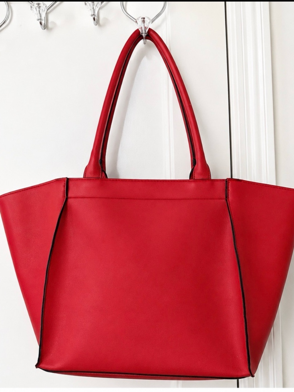 Red Structured Tote Bag - Classic Everyday Women’s Handbag